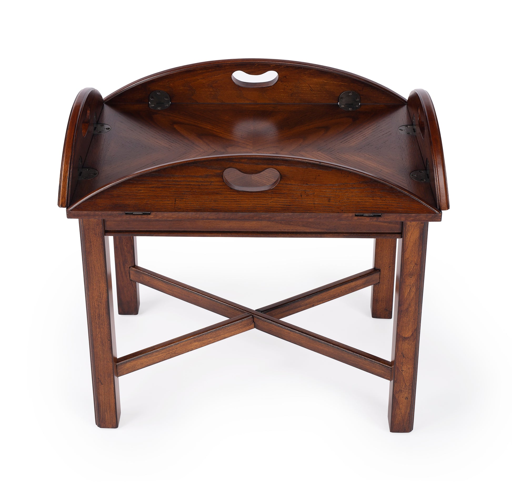 Butler Specialty Company Carlisle 30 in. W Full Extended Oval Wood Butler Traditional Coffee Table, Medium Brown