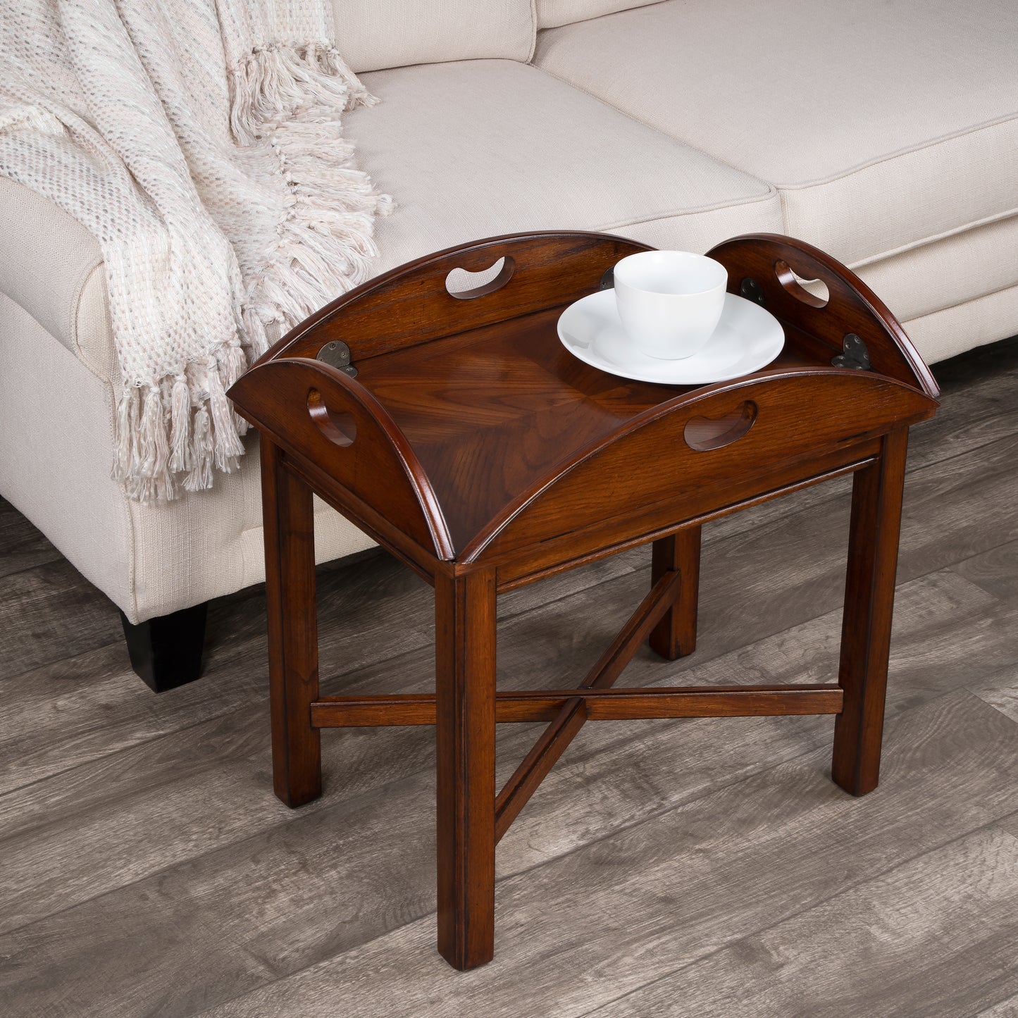 Butler Specialty Company Carlisle 30 in. W Full Extended Oval Wood Butler Traditional Coffee Table, Medium Brown