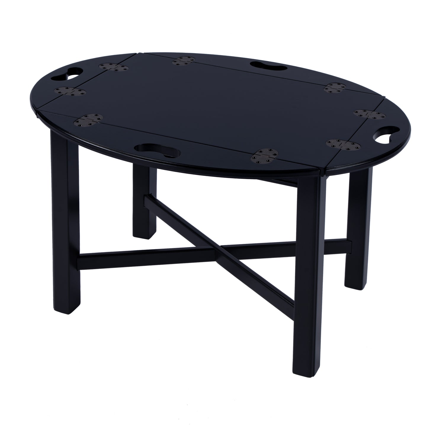 Butler Specialty Company Carlisle 30 in. W Full Extended Oval Wood Butler Traditional Coffee Table, Black