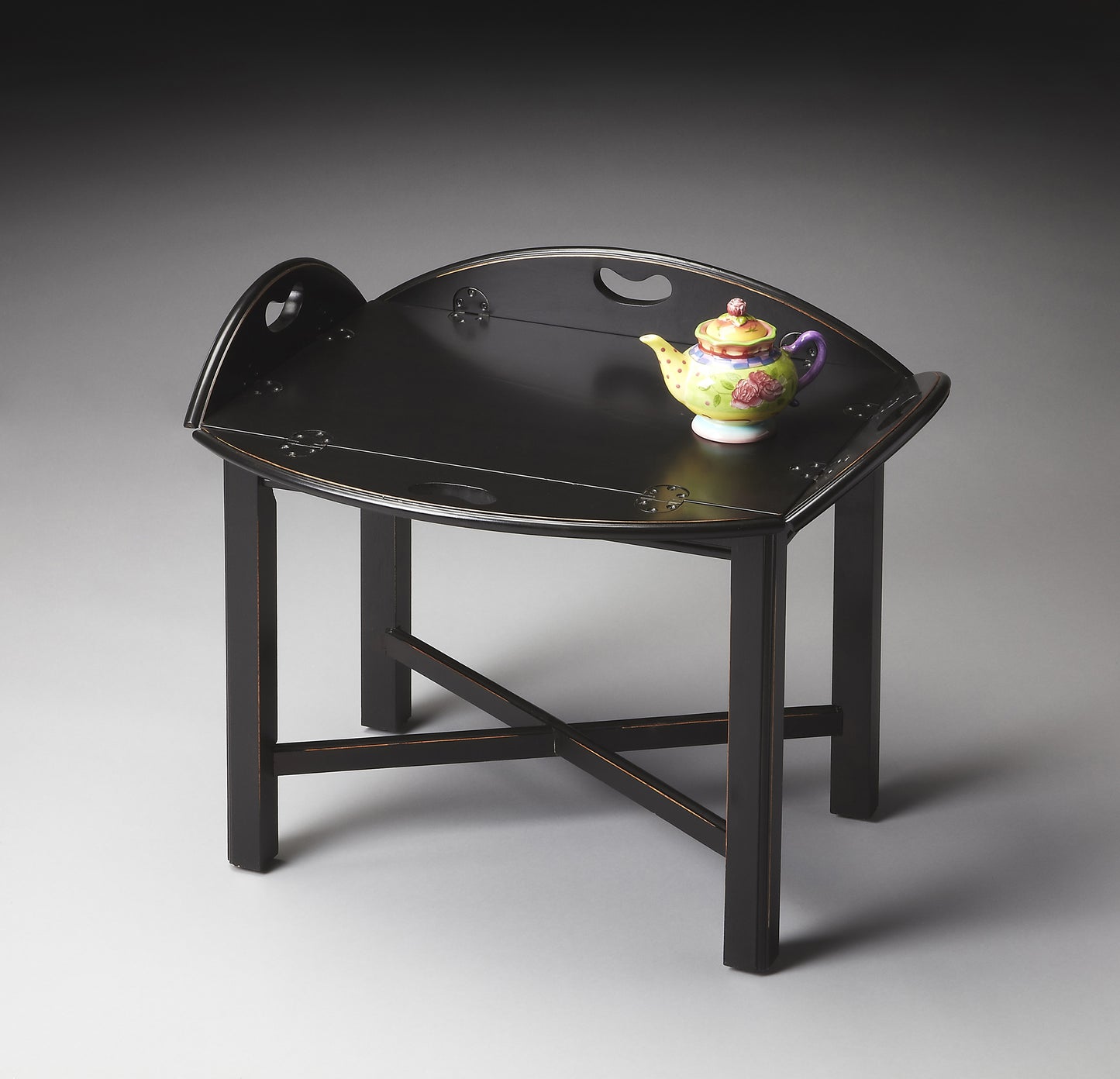 Butler Specialty Company Carlisle 30 in. W Full Extended Oval Wood Butler Traditional Coffee Table, Black