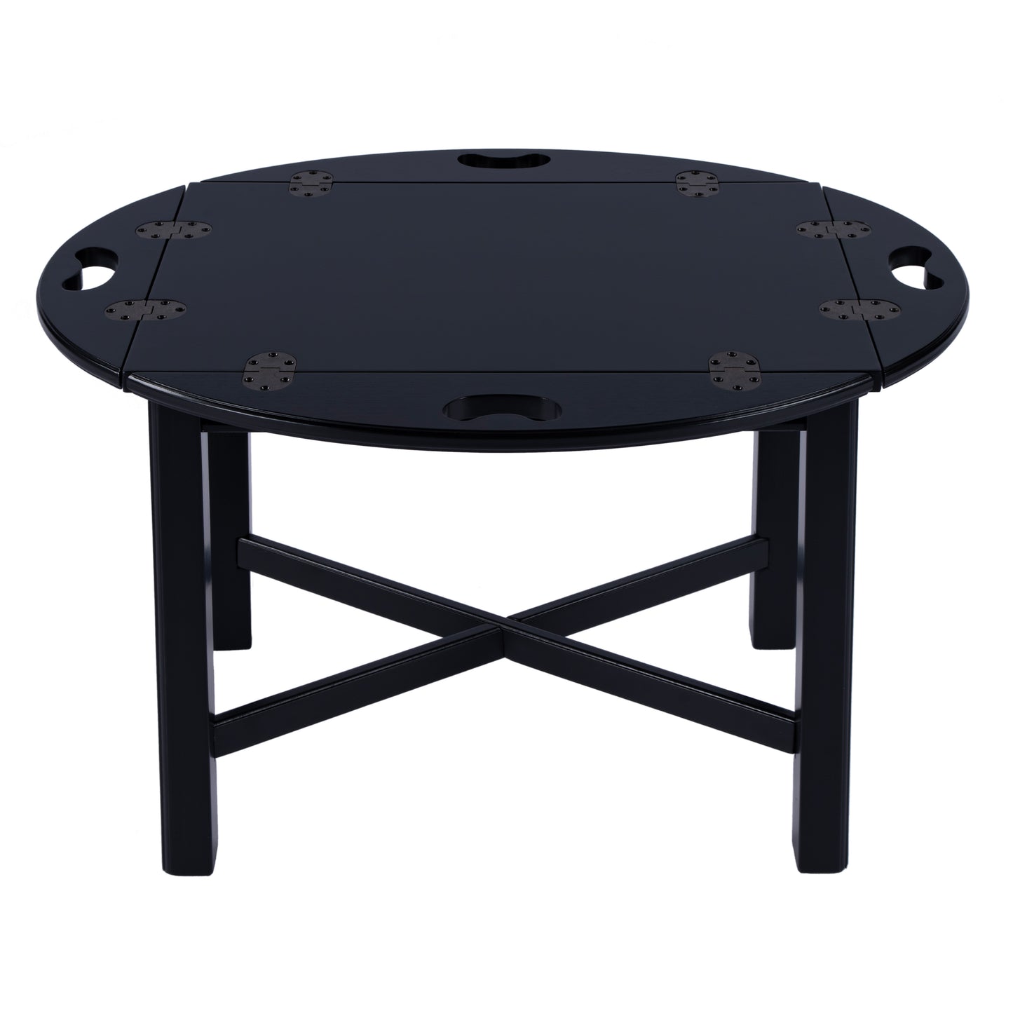Butler Specialty Company Carlisle 30 in. W Full Extended Oval Wood Butler Traditional Coffee Table, Black