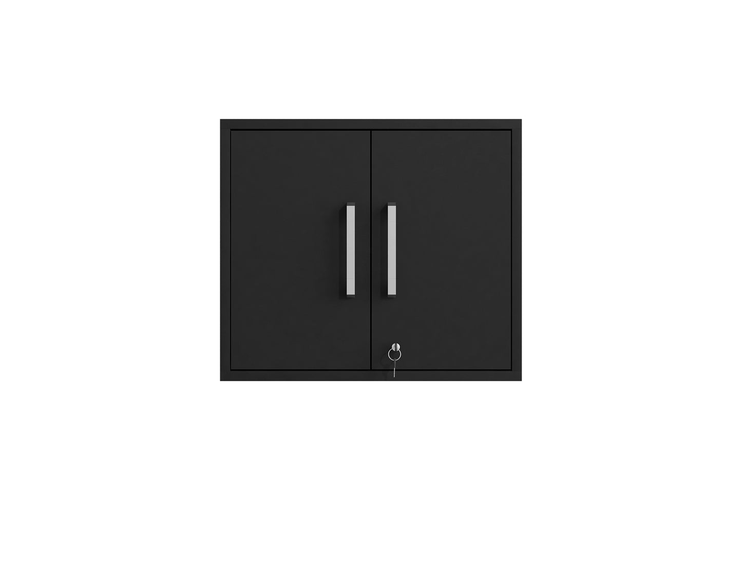 Manhattan Comfort Eiffel Floating Garage Storage Cabinet with Lock and Key in Black Matte 251BMC8