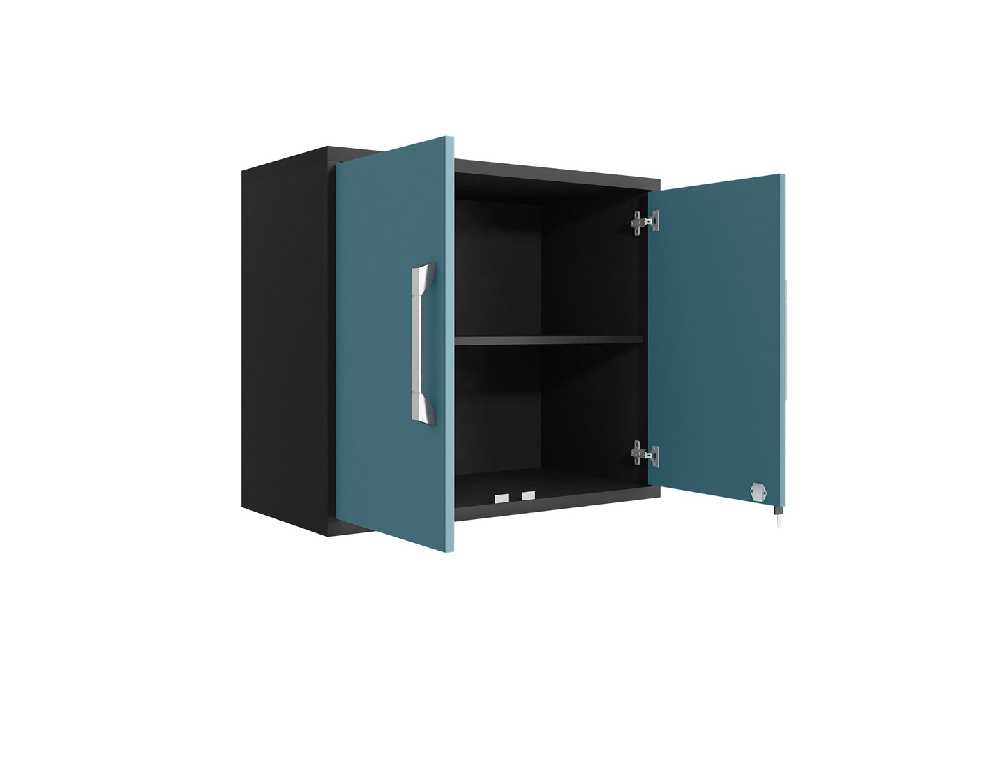 Manhattan Comfort Eiffel Floating Garage Storage Cabinet with Lock and Key in Blue Gloss 251BMC83