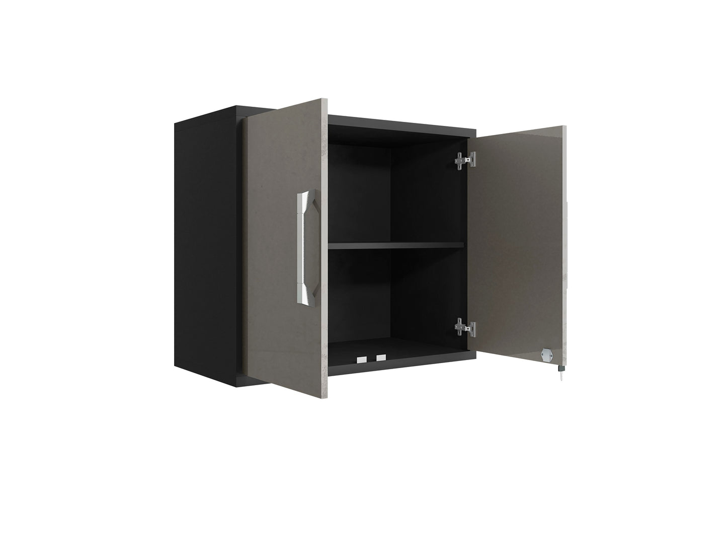 Manhattan Comfort Eiffel Floating Garage Storage Cabinet with Lock and Key in Grey Gloss 251BMC85