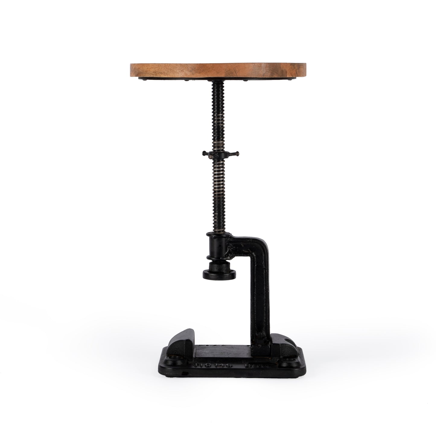 Butler Specialty Company Ellis 22.5 in. Seat Height Round Wood and Metal Adjustable Height Pedestal Side Table, Multi-Color