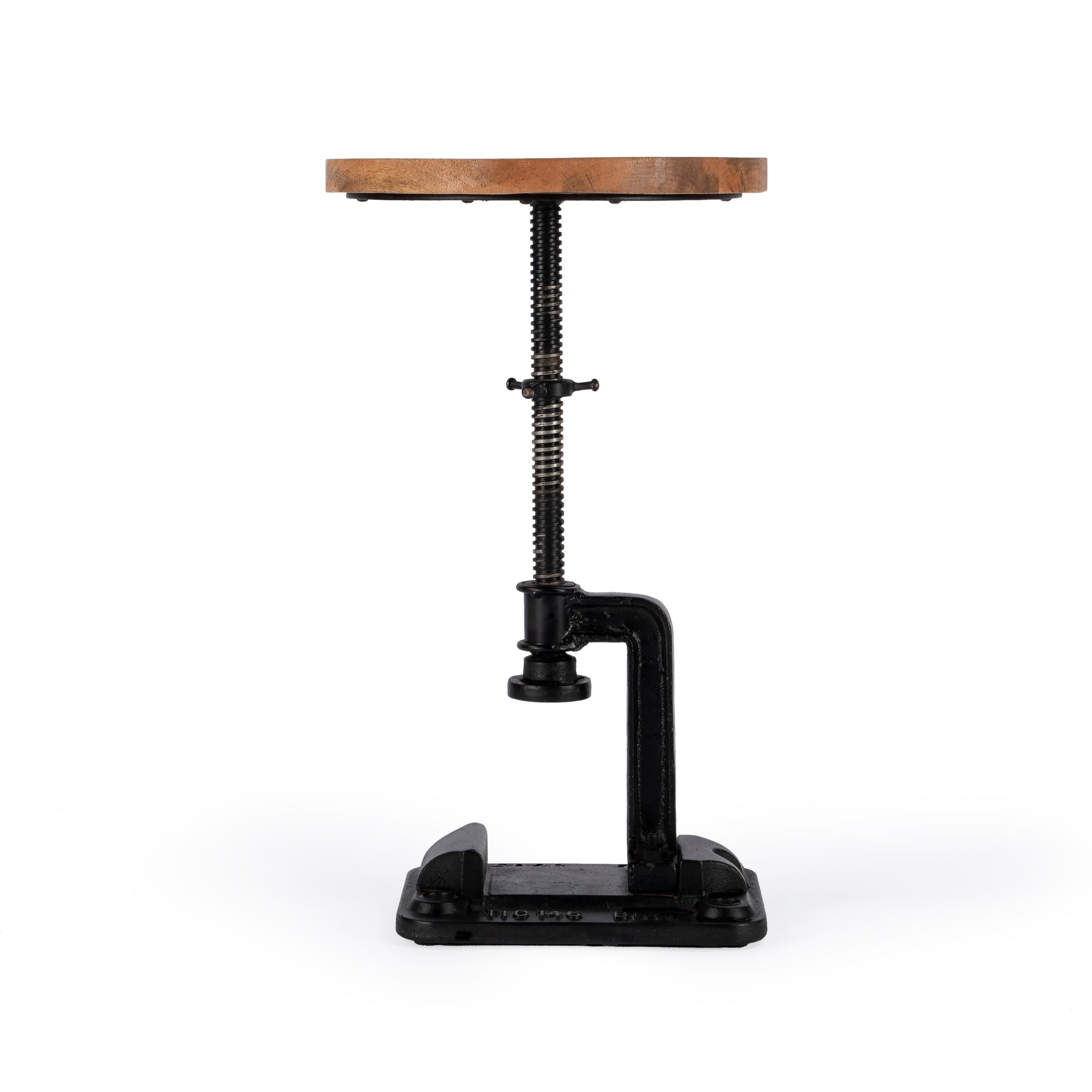 Butler Specialty Company Ellis 22.5 in. Seat Height Round Wood and Metal Adjustable Height Pedestal Side Table, Multi-Color