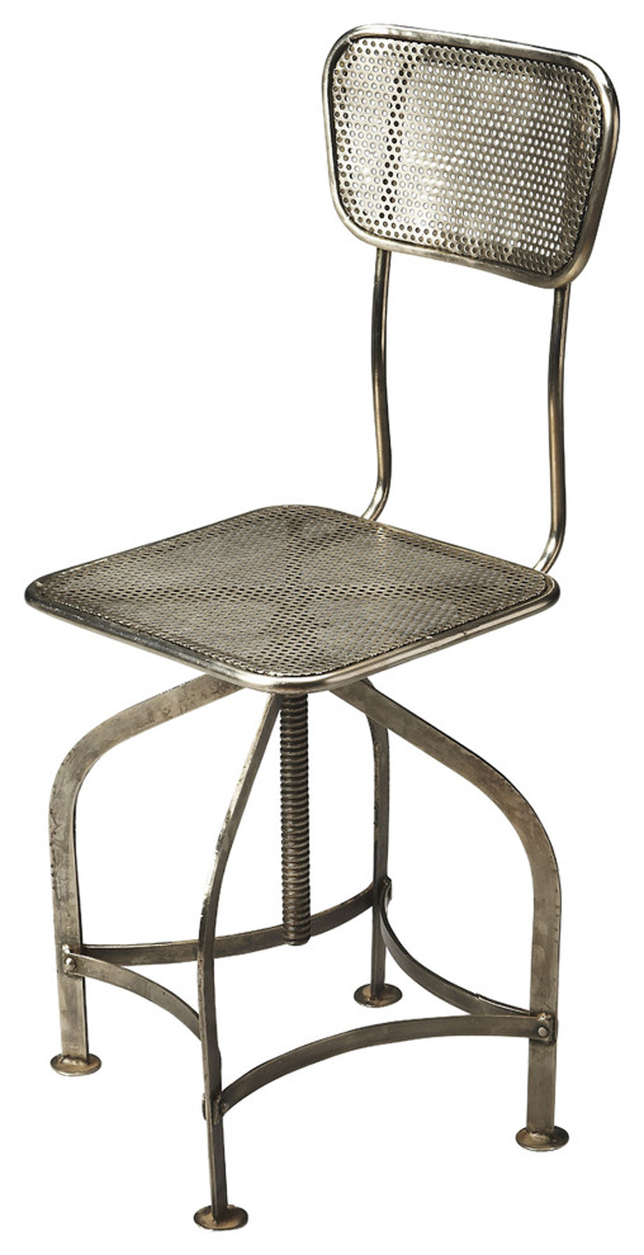 Pershing Industrial Chic Swivel Chair in Gray 2553025