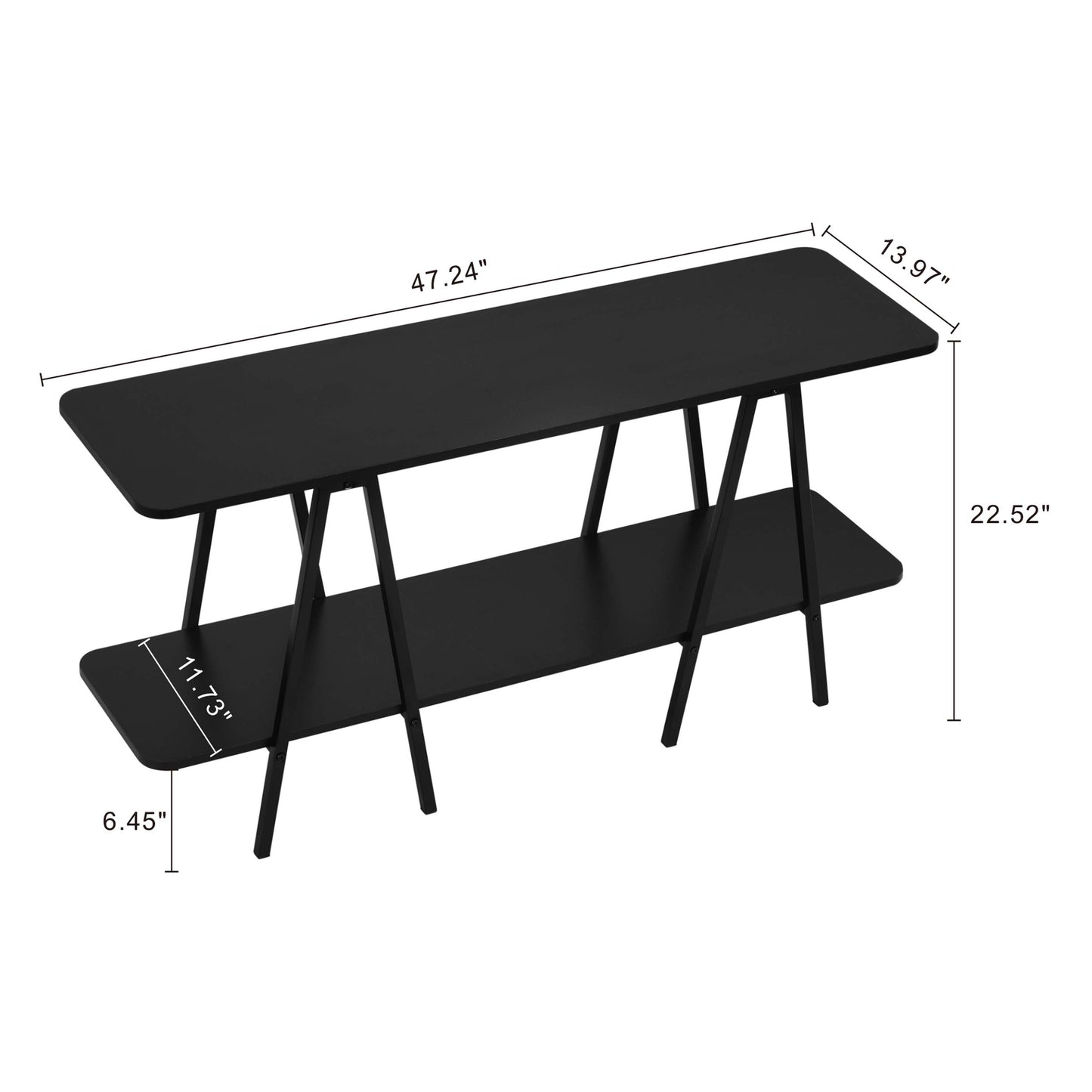 Celine Contemporary Modern 47" Console Table in Black 25547-BK