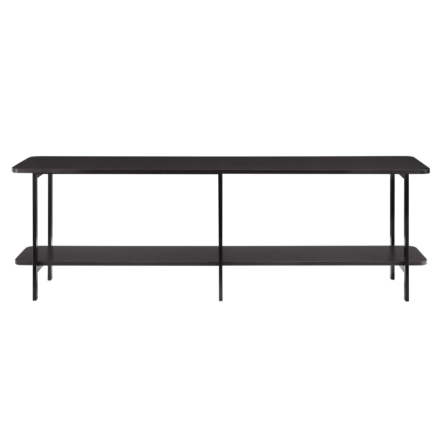 Celine Contemporary Modern 71" Console Table in Black (2-Shelf) 255551