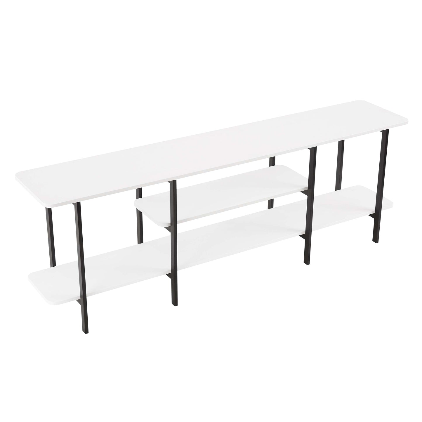 Celine Contemporary Modern 71" Console Table in White (3-Shelf) 25570-WH