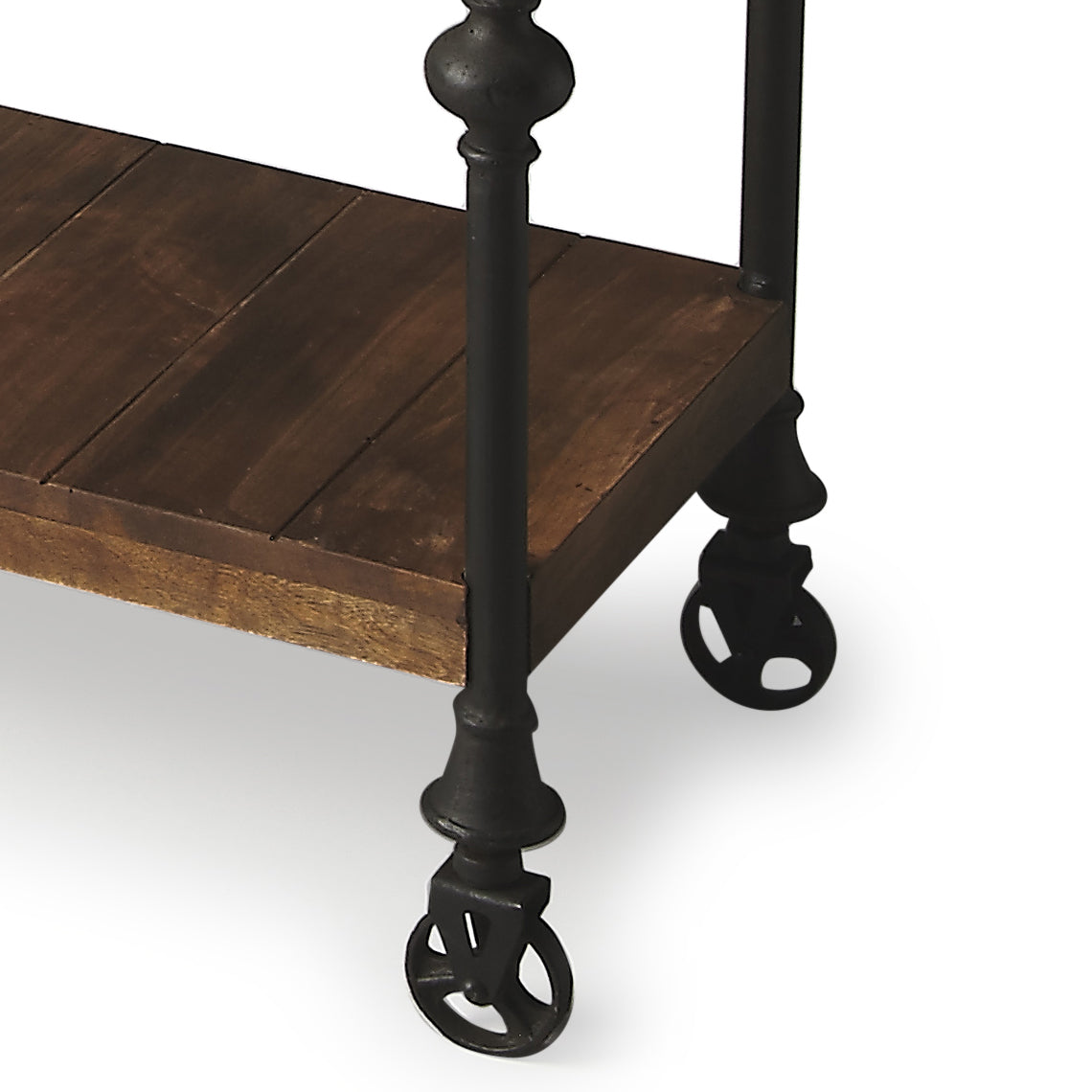 Butler Specialty Company Fontainebleau 47.5 in. W Rectangular Wood Industrial Chic Console Table with Lower Open Shelf, Multi-Color