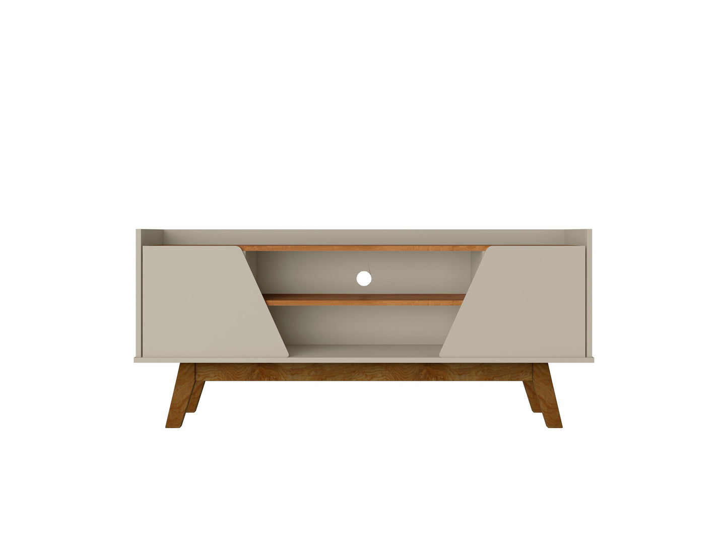 Marcus Mid-Century Modern 53" TV Stand in Greige and Brown 259BMC10
