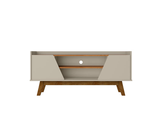Marcus Mid-Century Modern 53" TV Stand in Greige and Brown 259BMC10