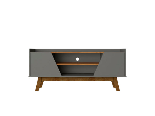 Marcus Mid-Century Modern 53" TV Stand in Dark Sage Gray and Brown 259BMC50
