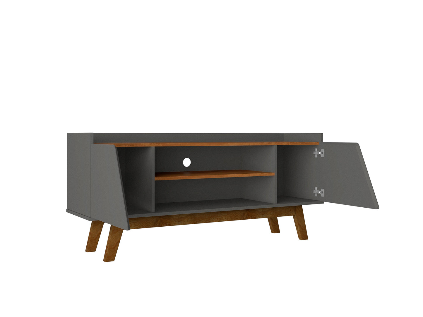 Marcus Mid-Century Modern 53" TV Stand in Dark Sage Gray and Brown 259BMC50