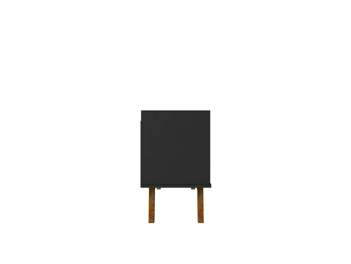 Manhattan Comfort Mid-Century Modern Marcus 53.14 TV Stand with Solid Wood Legs in Matte Black 259BMC8