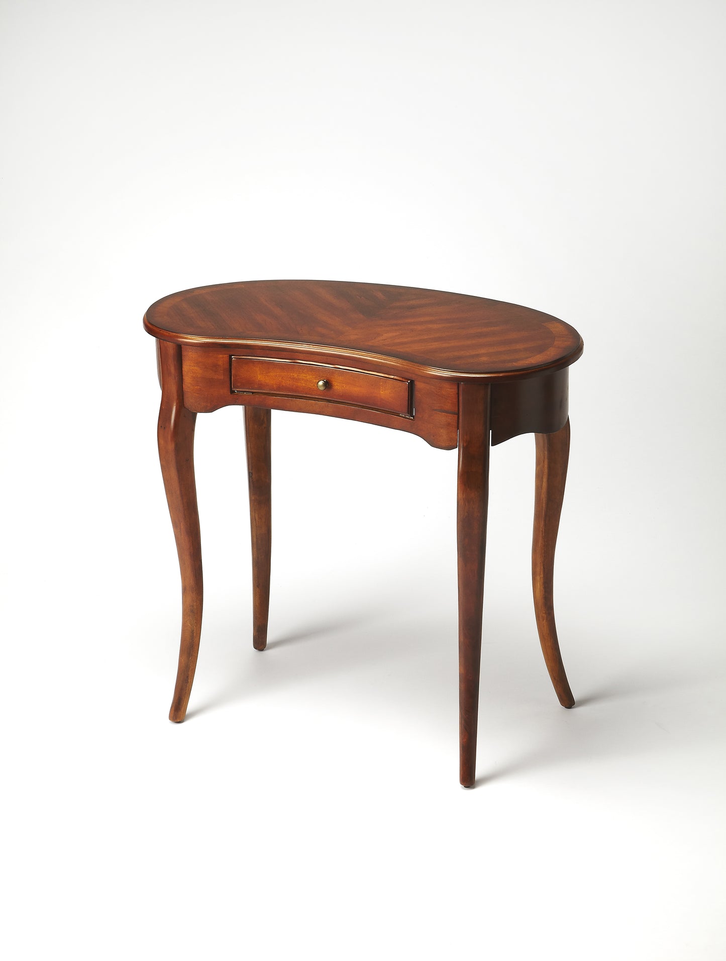 Butler Specialty Company Edgewater 36 in. W Kidney Shaped Wood 1 Drawer Writing Desk, Medium Brown