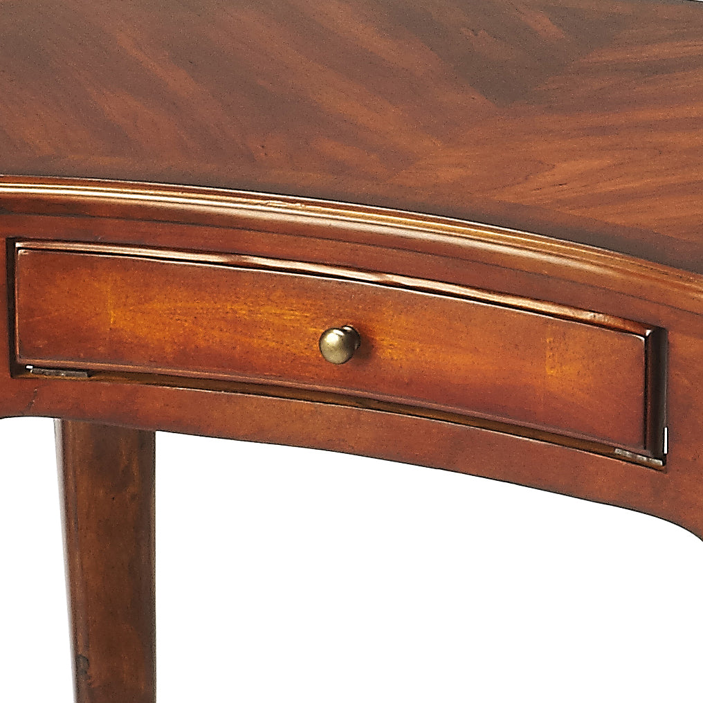Butler Specialty Company Edgewater 36 in. W Kidney Shaped Wood 1 Drawer Writing Desk, Medium Brown