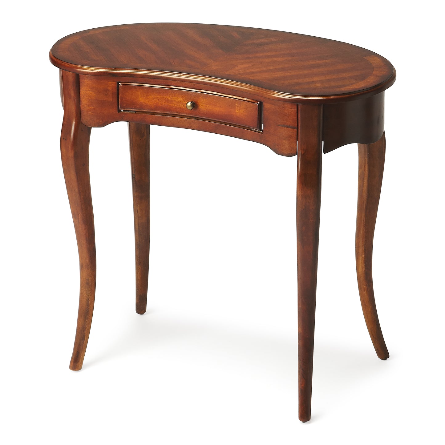 Butler Specialty Company Edgewater 36 in. W Kidney Shaped Wood 1 Drawer Writing Desk, Medium Brown