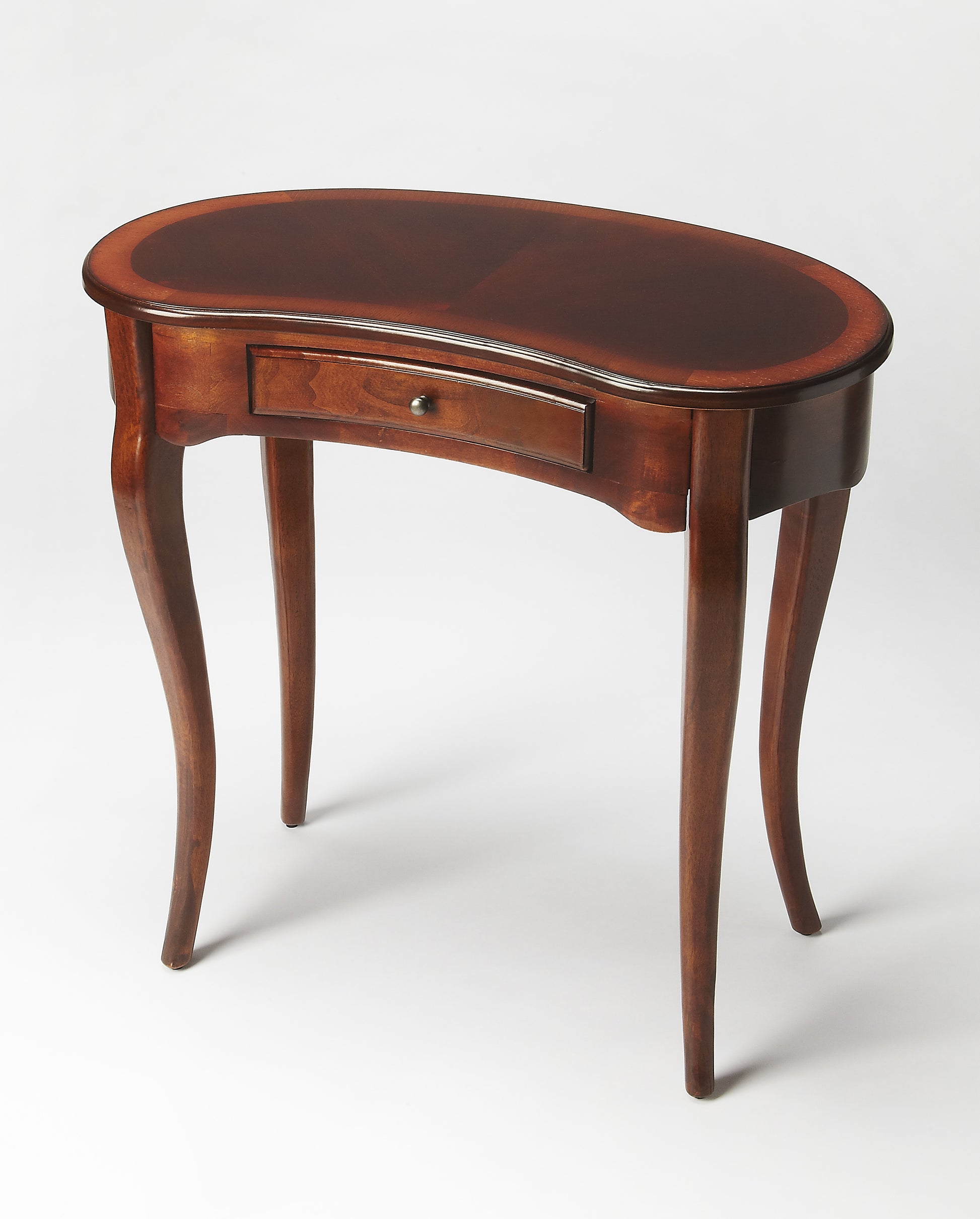 Butler Specialty Company Edgewater 36 in. W Kidney Shaped Wood 1 Drawer Writing Desk, Dark Brown