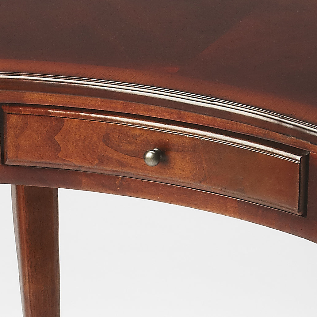 Butler Specialty Company Edgewater 36 in. W Kidney Shaped Wood 1 Drawer Writing Desk, Dark Brown