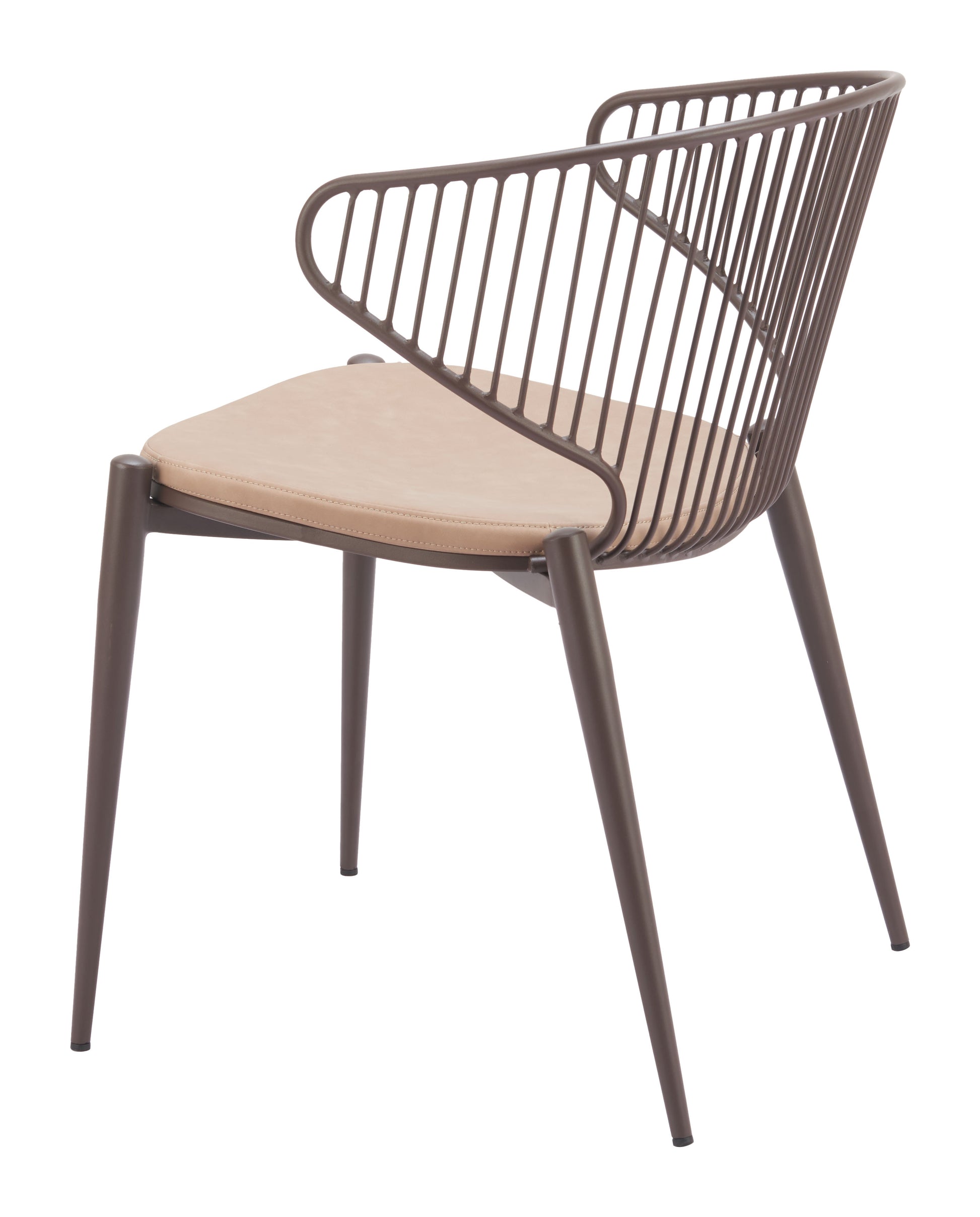 Silues Dining Chair (Set of 2) Taupe & Brown - 5
