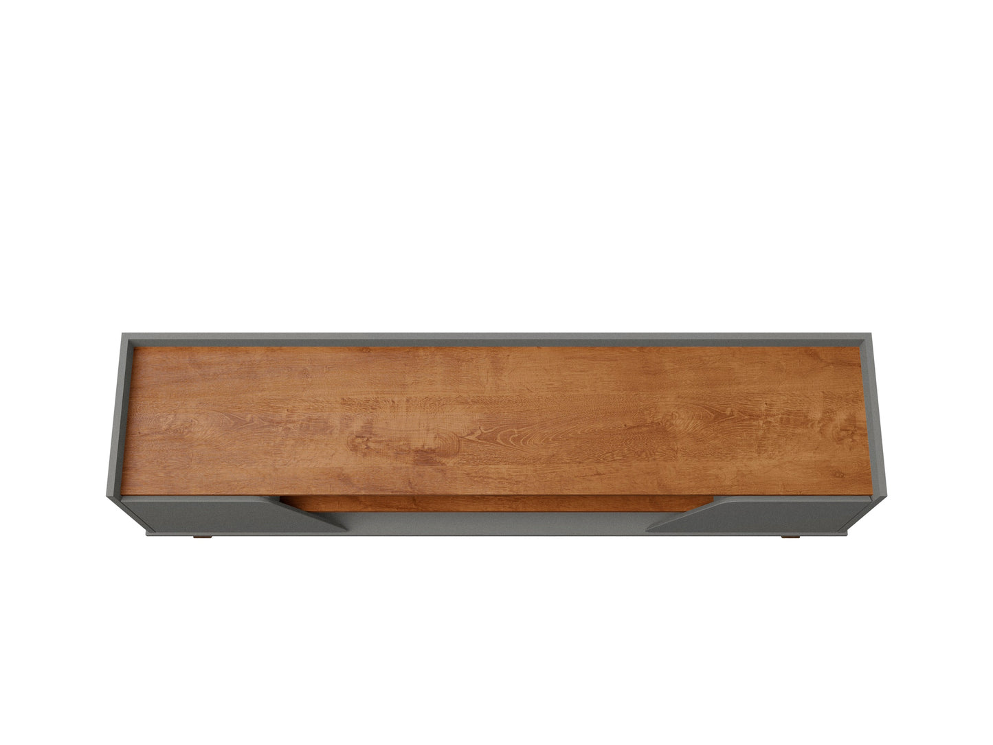 Manhattan Comfort Mid-Century Modern Marcus 62.99 TV Stand with Solid Wood Legs in Grey and Nature 260BMC50