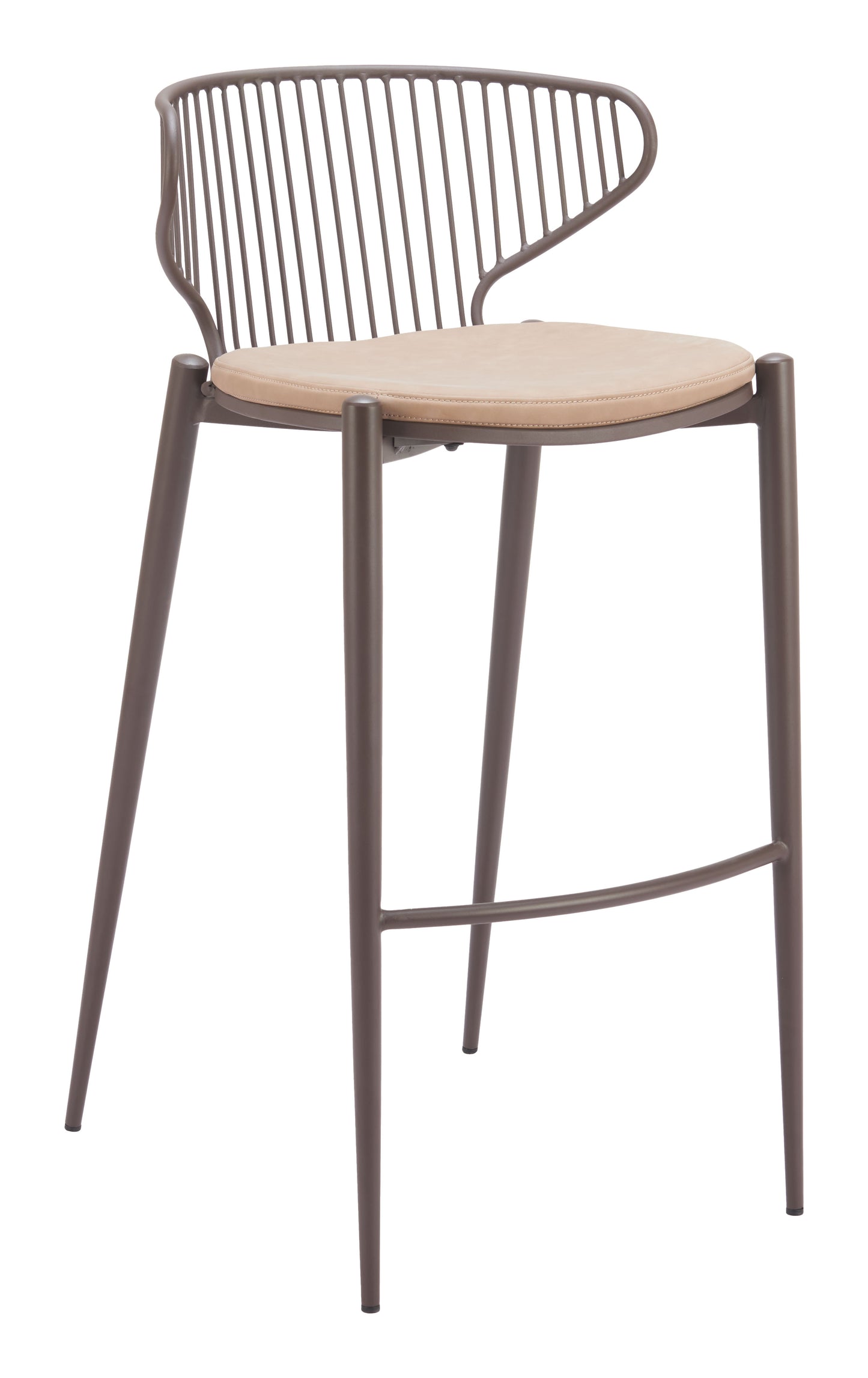 Silues Barstool (Set of 2) Taupe & Brown - 6