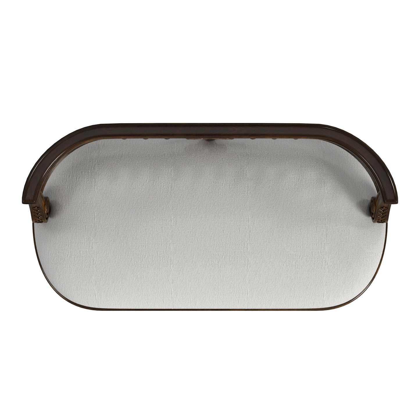 Butler Specialty Company Hathaway 37 in. W Oval Upholstered and Wood Traditional Low Back Accent Bench, Medium Brown