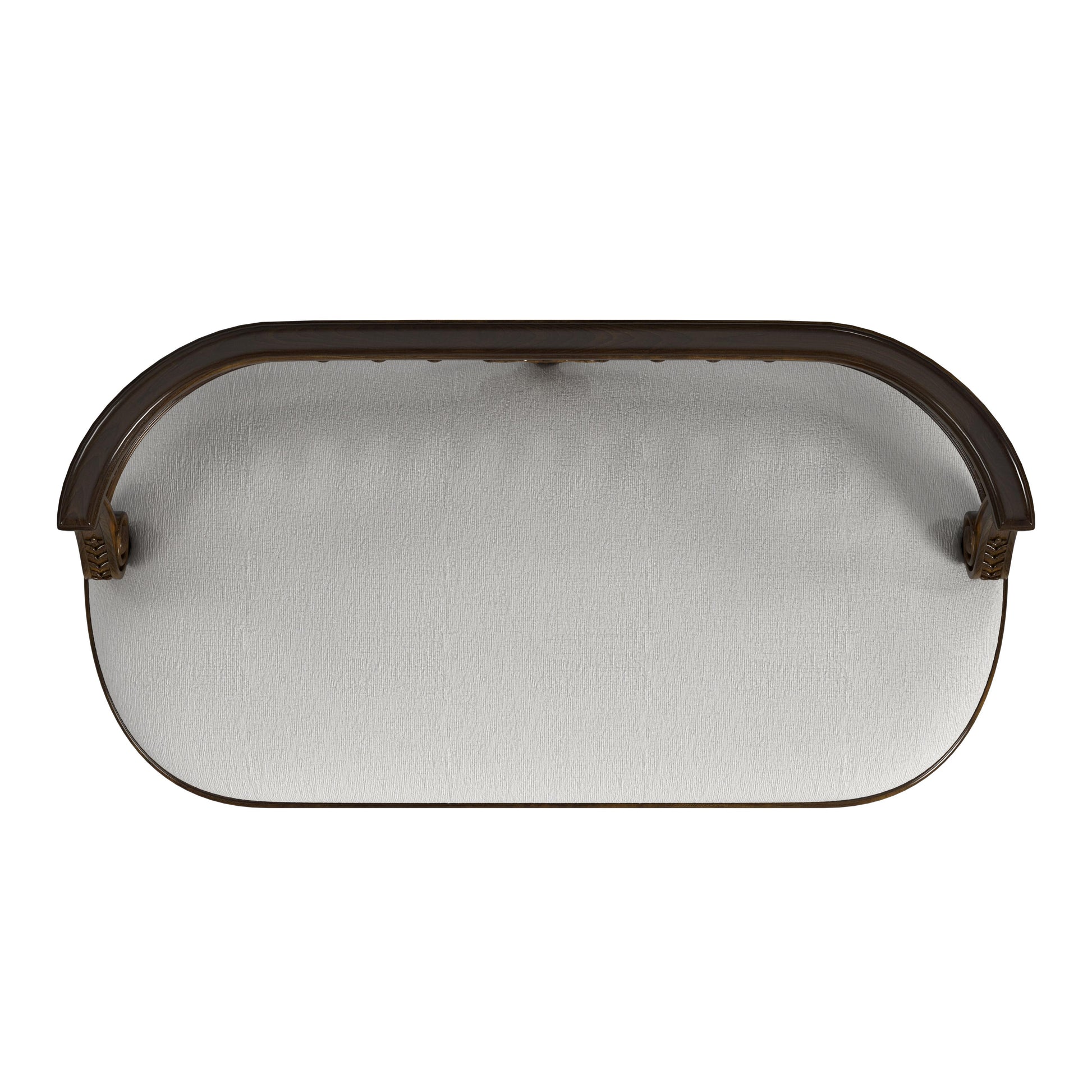 Butler Specialty Company Hathaway 37 in. W Oval Upholstered and Wood Traditional Low Back Accent Bench, Medium Brown