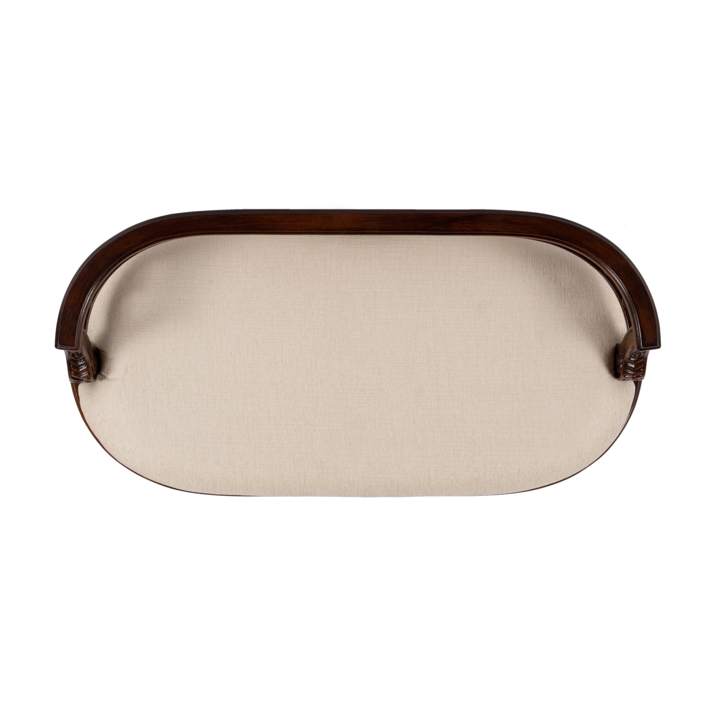 Butler Specialty Company Hathaway 37 in. W Oval Upholstered and Wood Traditional Low Back Accent Bench, Dark Brown