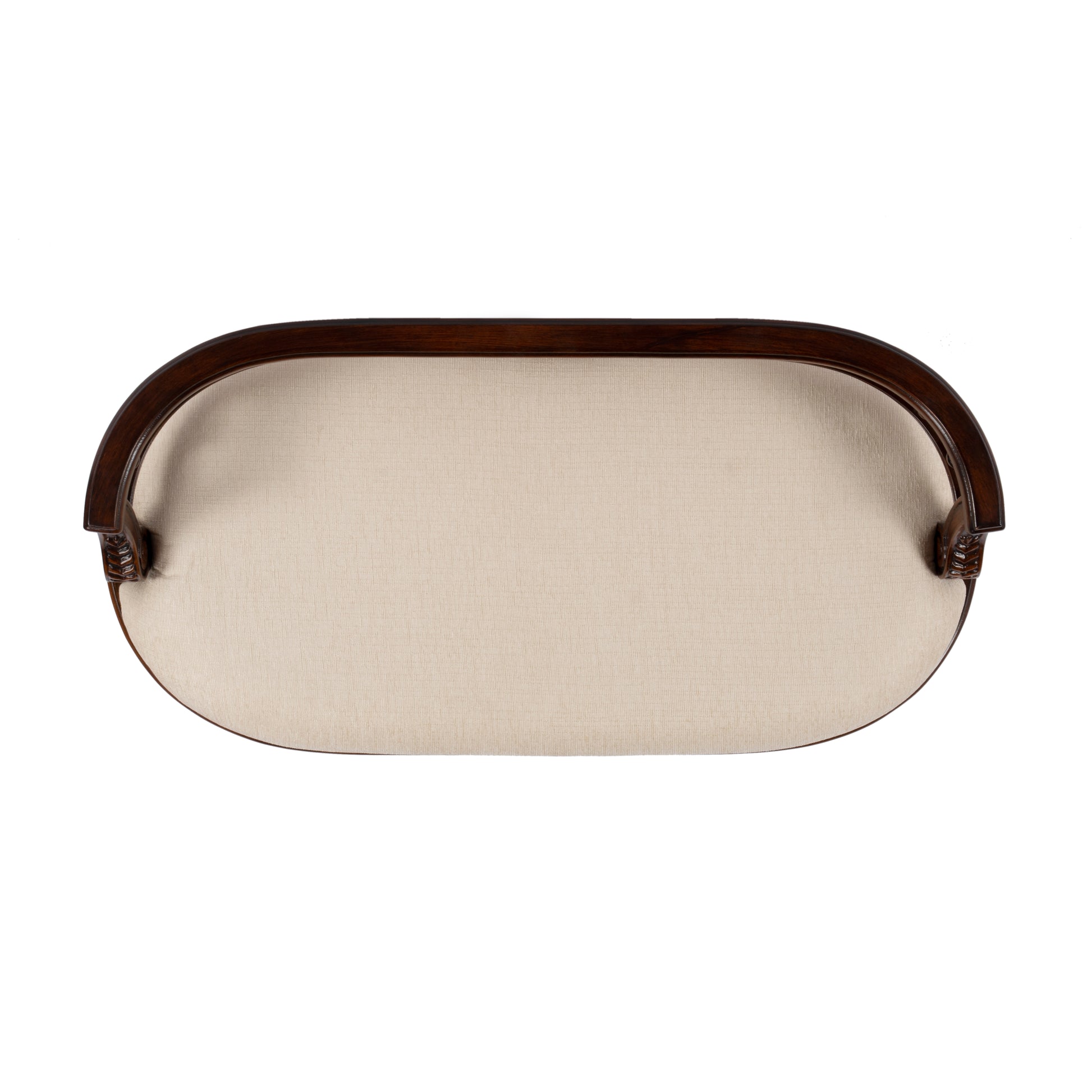 Butler Specialty Company Hathaway 37 in. W Oval Upholstered and Wood Traditional Low Back Accent Bench, Dark Brown