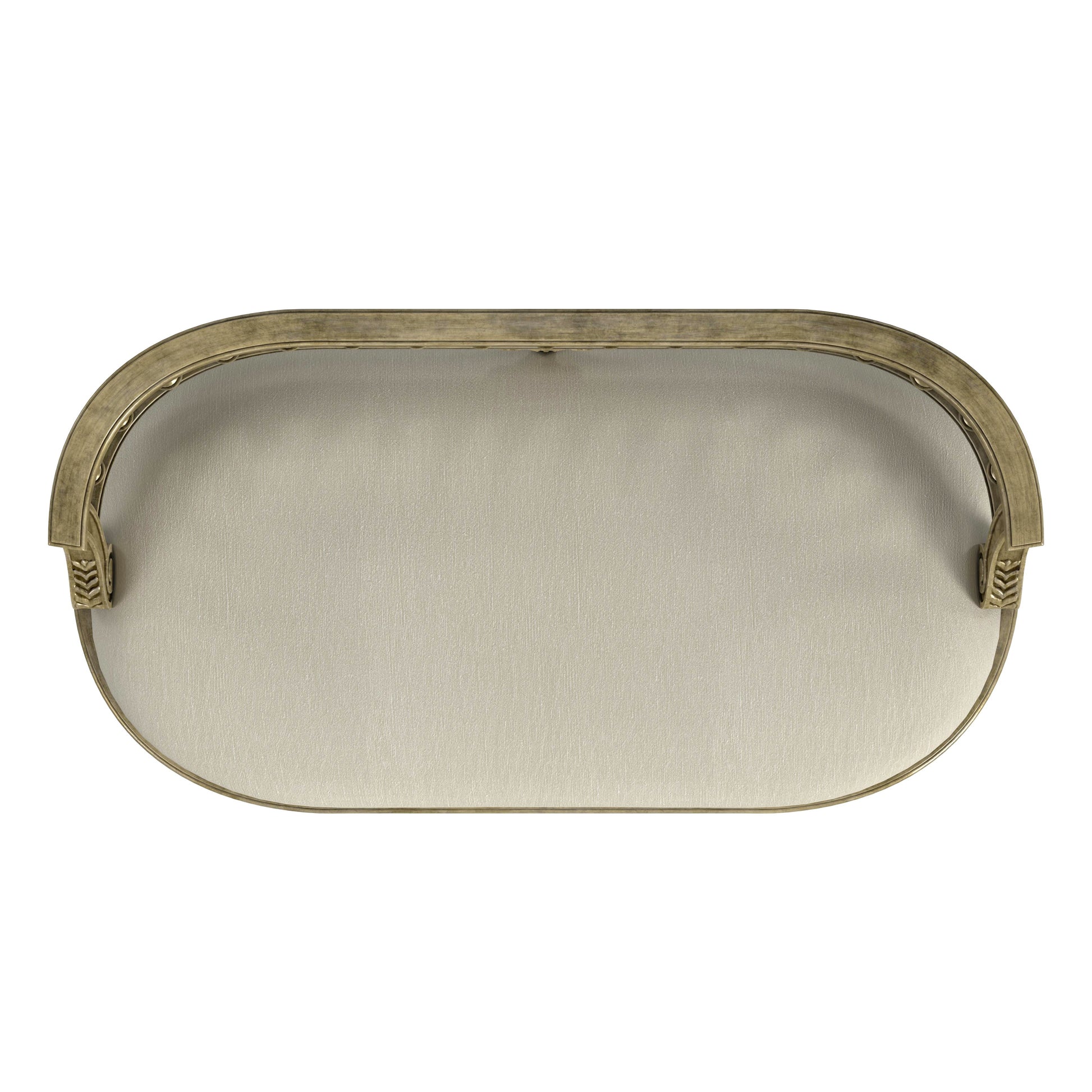 Butler Specialty Company Hathaway 37 in. W Oval Upholstered and Wood Traditional Low Back Accent Bench, Beige