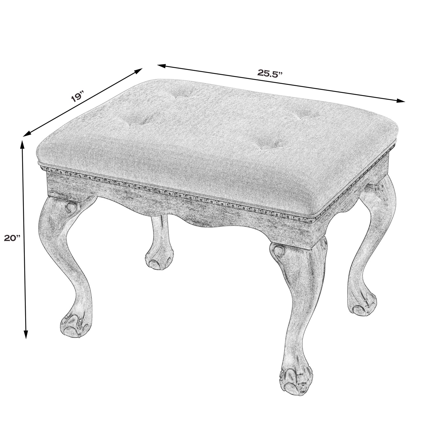 Ashford Upholstered 25.5"W Vanity Stool in Medium Brown 2627101