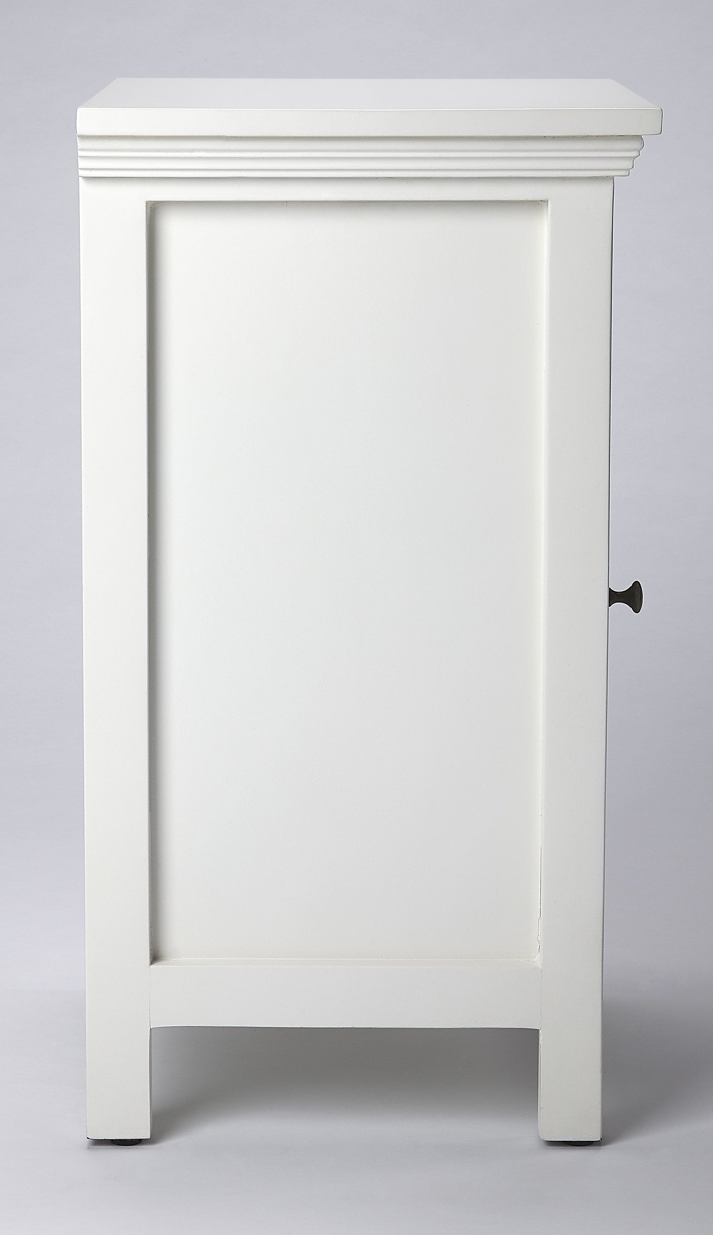 Butler Specialty Company Baxter 15.75 in. W Rectangular Wood and Glass 1 Door Accent Storage Cabinet, White