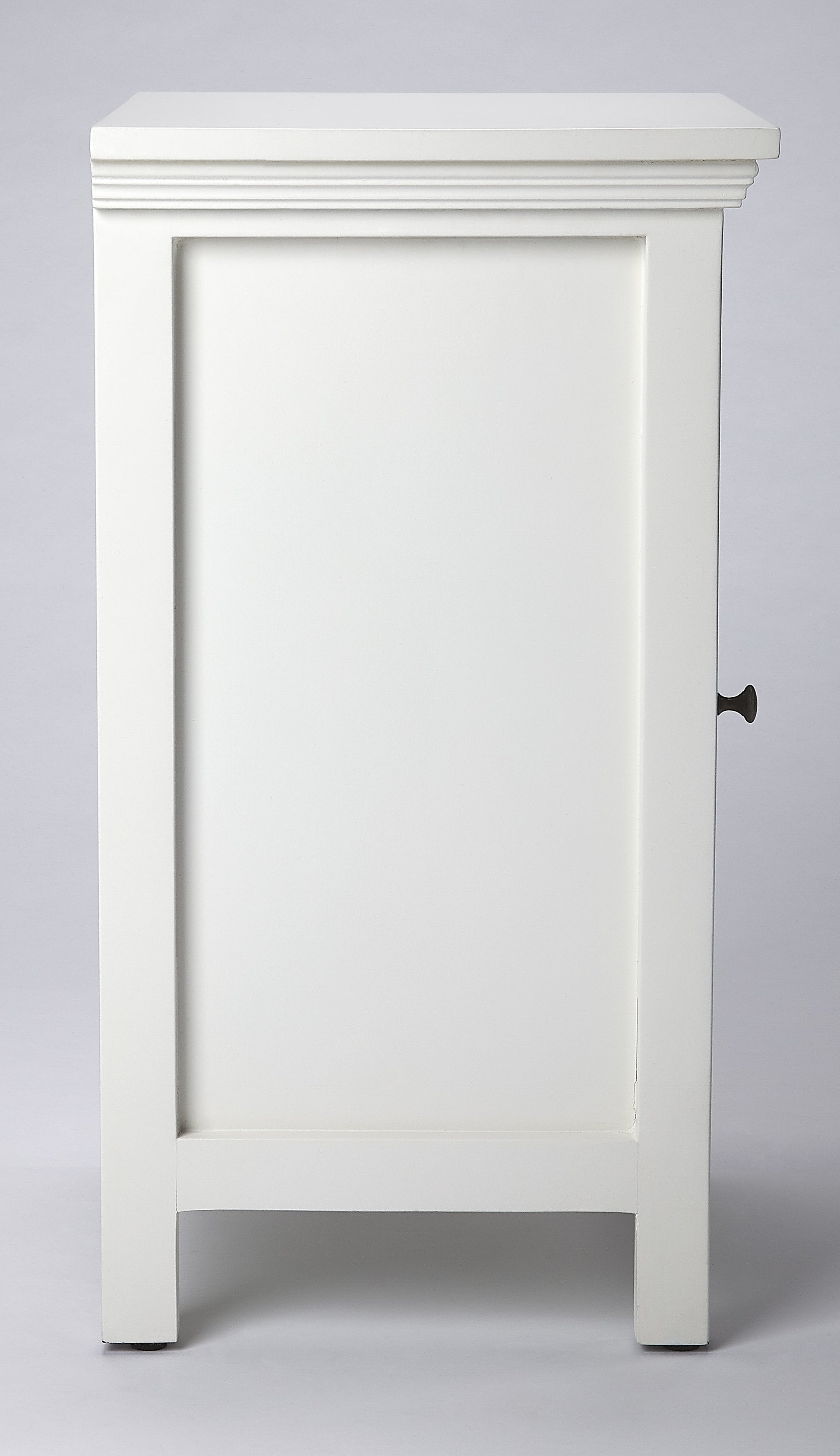 Butler Specialty Company Baxter 15.75 in. W Rectangular Wood and Glass 1 Door Accent Storage Cabinet, White