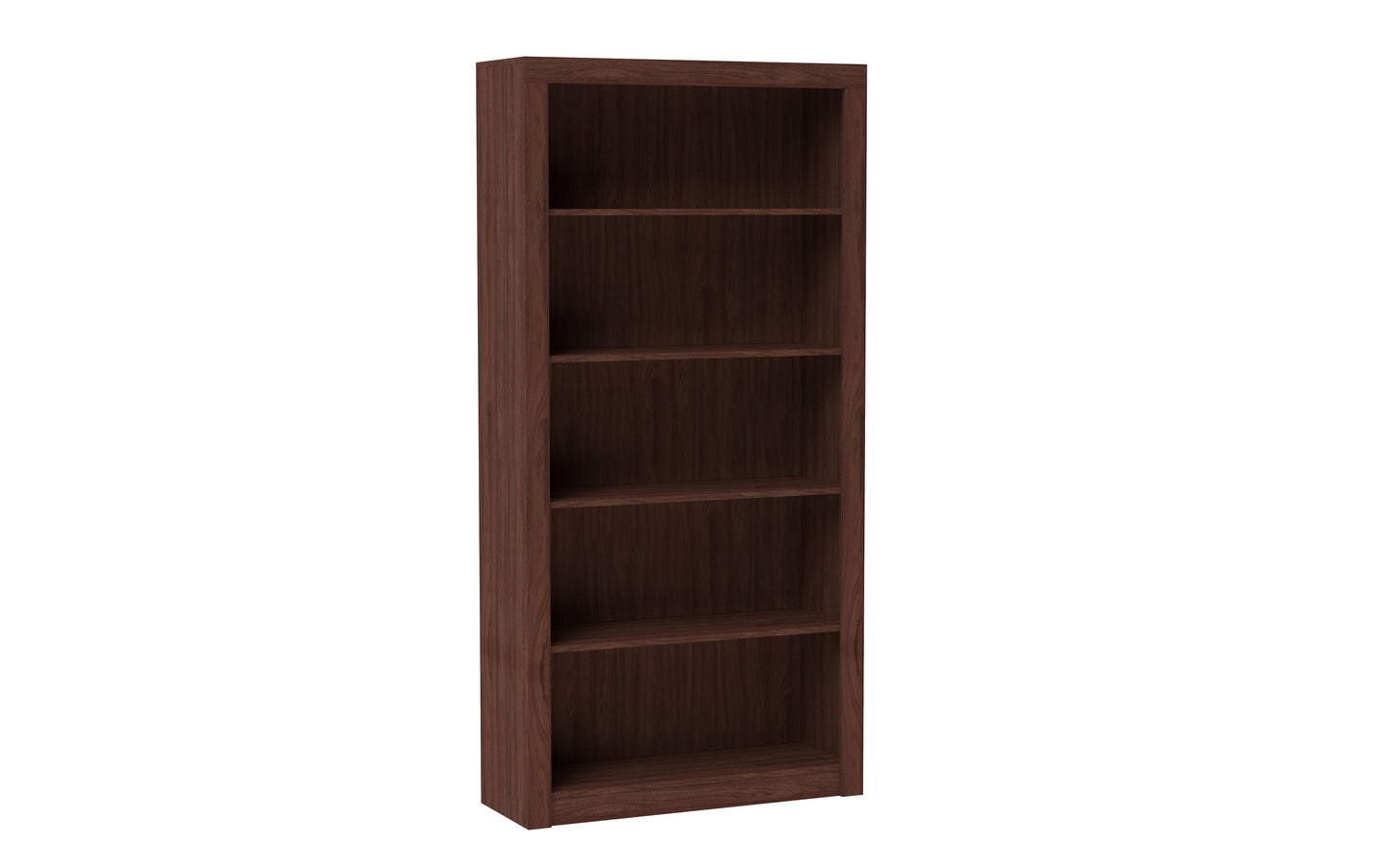 Olinda Mid-Century Modern 36" Open Bookcase in Walnut Brown (5-Shelf) 27AMC164