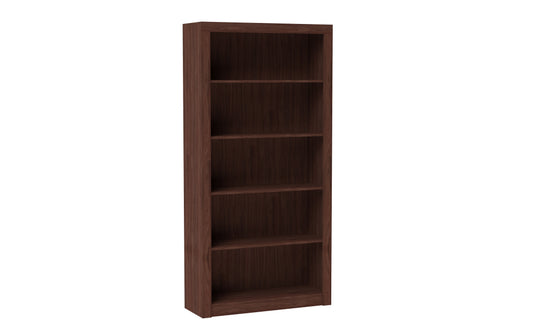 Olinda Mid-Century Modern 36" Open Bookcase in Walnut Brown (5-Shelf) 27AMC164