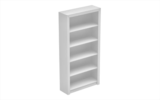 Olinda Mid-Century Modern 36" Open Bookcase in White (5-Shelf) 27AMC6