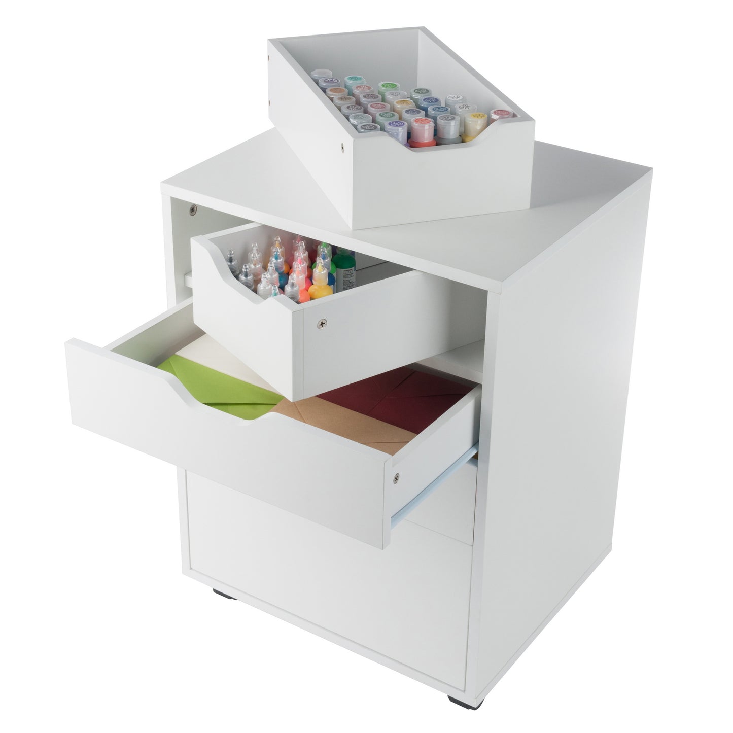 Halifax Bins & Drawers Storage Mobile Cabinet, White