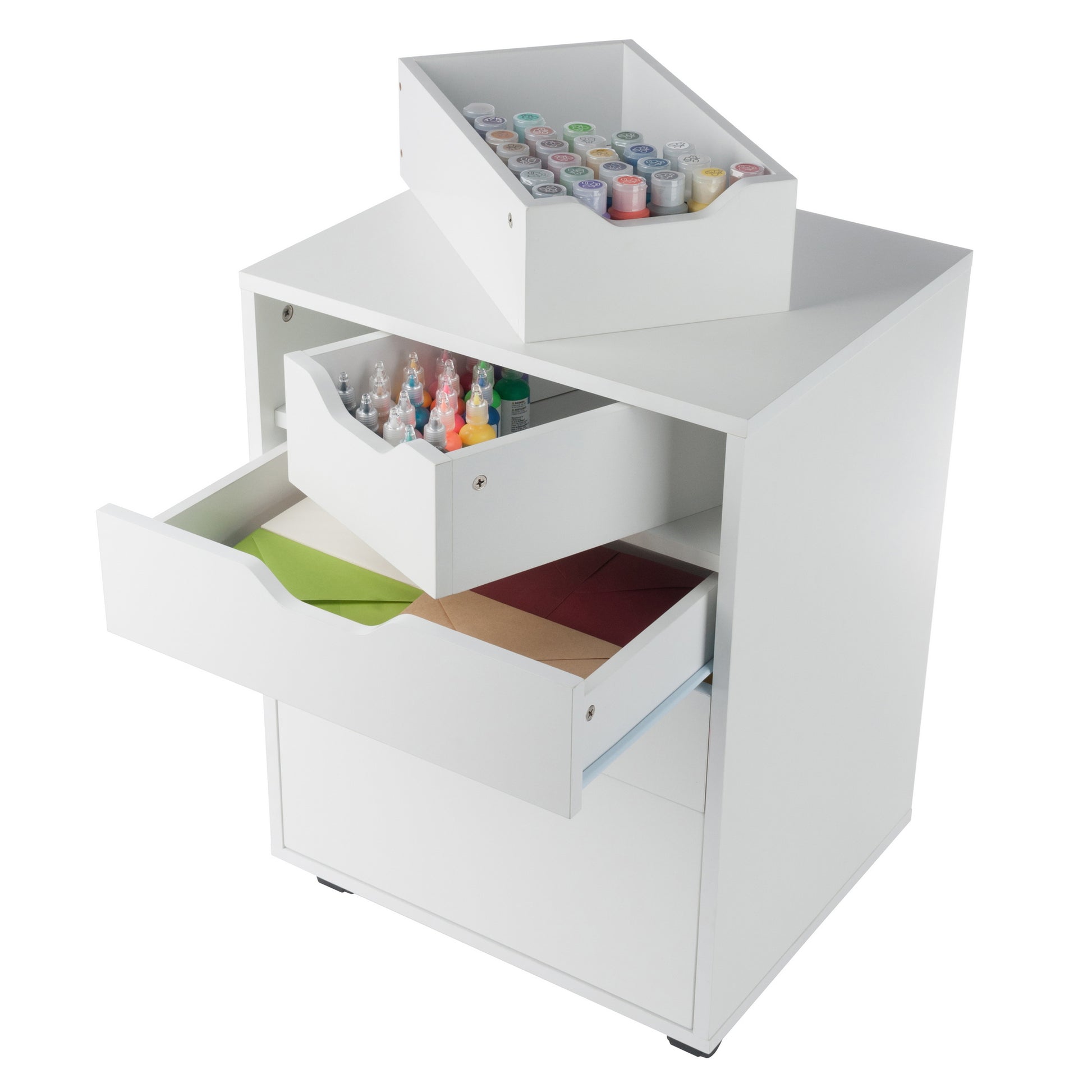 Halifax Bins & Drawers Storage Mobile Cabinet, White