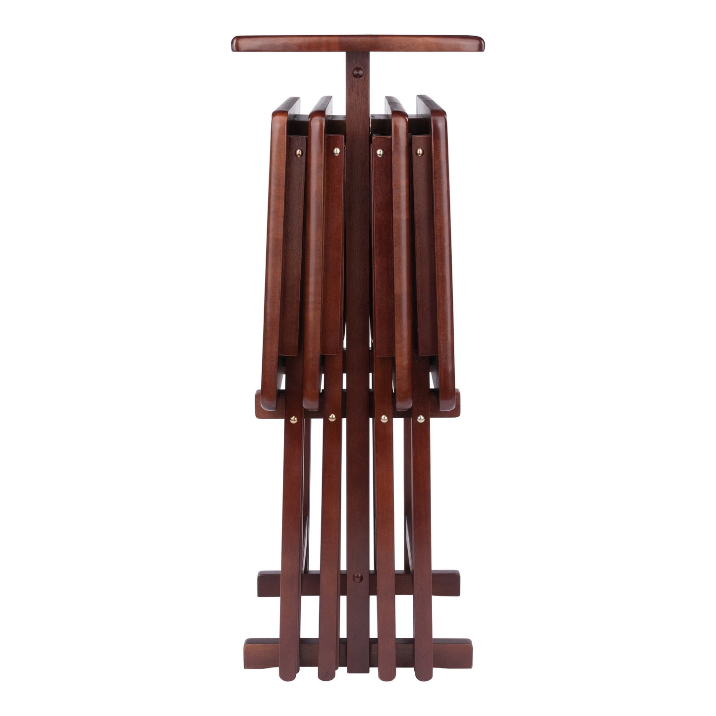 Riley 5-Pc Set Snack Table, Walnut Finish