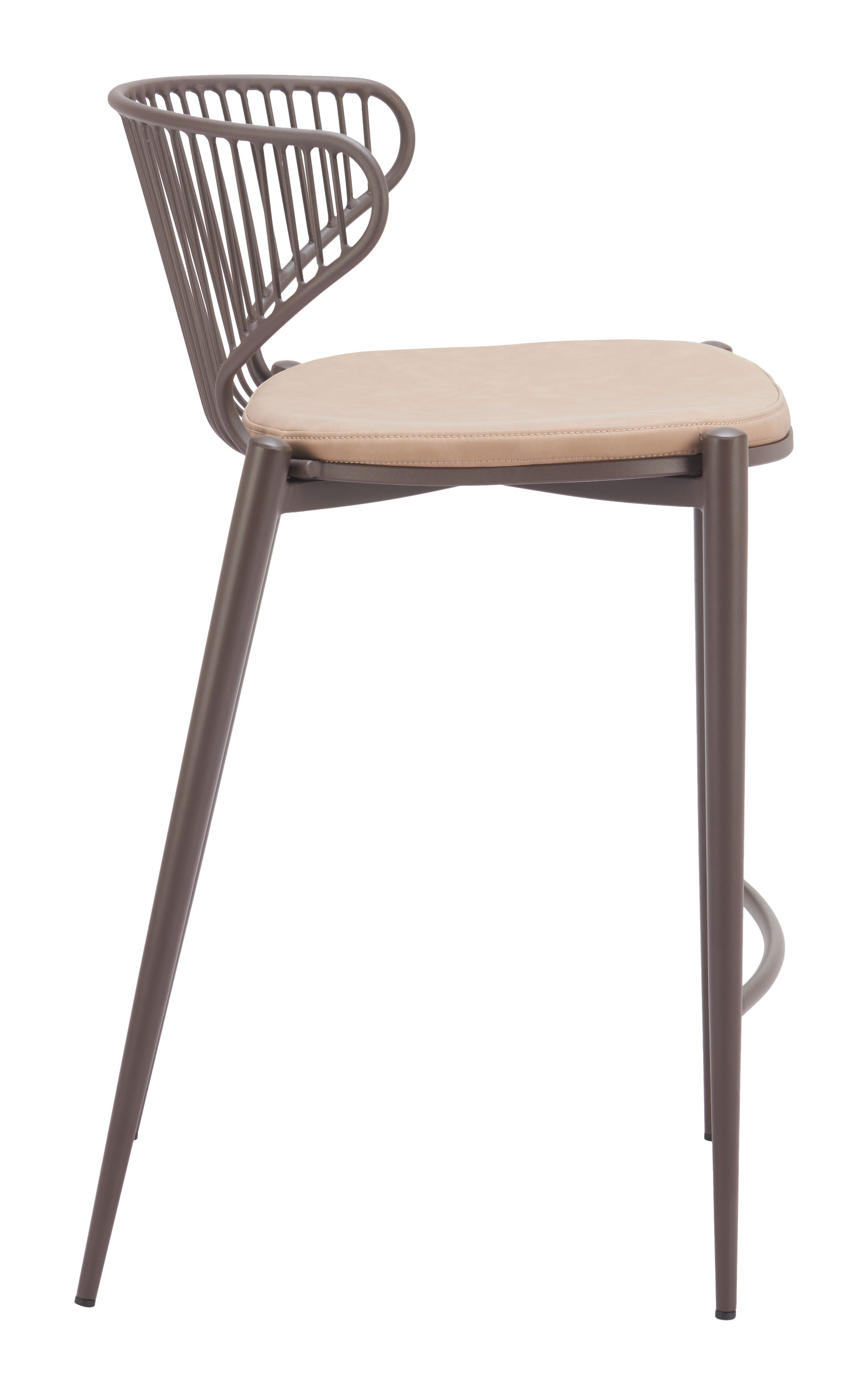 Silues Counter Stool (Set of 2) Taupe & Brown - 2