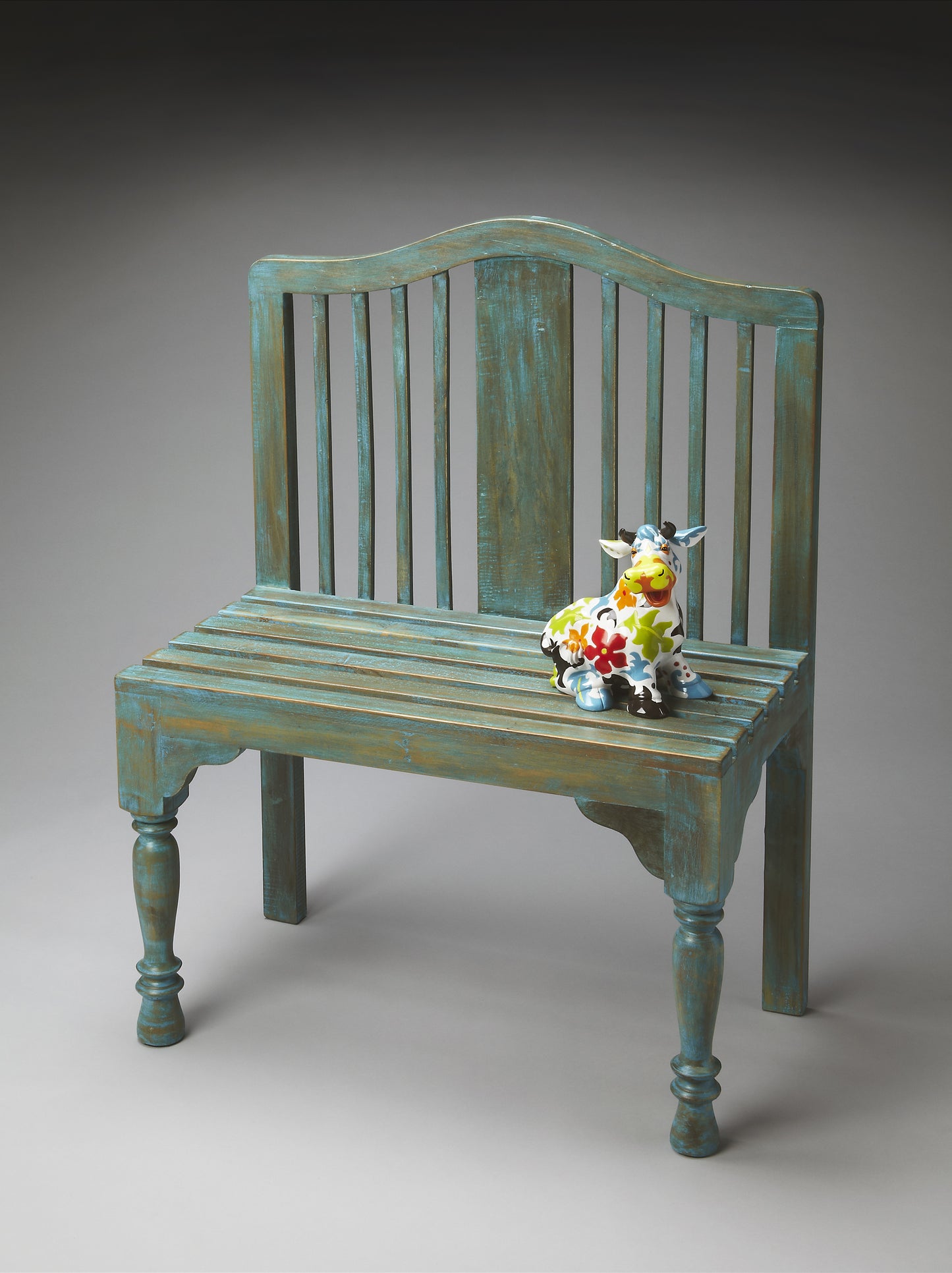 Butler Specialty Company Roseland 30.25 in. W Rectangular Solid Wood 2 Seat Accent Bench with Back, Blue