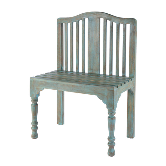 Butler Specialty Company Roseland 30.25 in. W Rectangular Solid Wood 2 Seat Accent Bench with Back, Blue