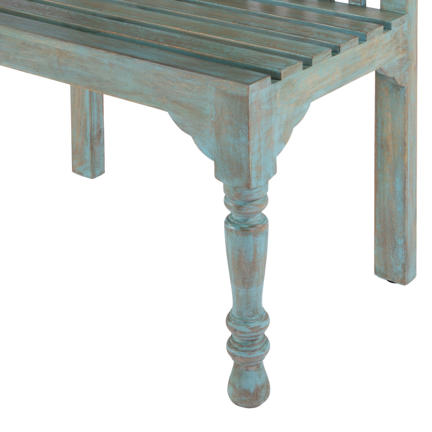 Butler Specialty Company Roseland 30.25 in. W Rectangular Solid Wood 2 Seat Accent Bench with Back, Blue