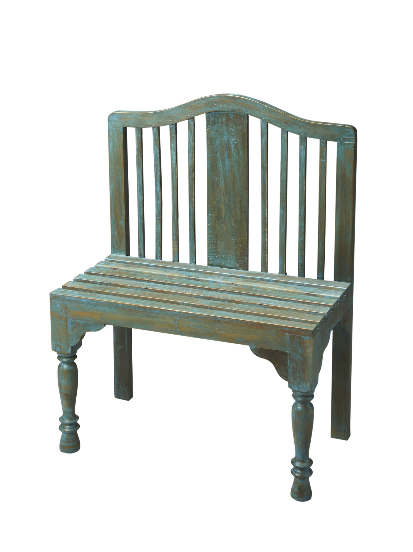 Butler Specialty Company Roseland 30.25 in. W Rectangular Solid Wood 2 Seat Accent Bench with Back, Blue