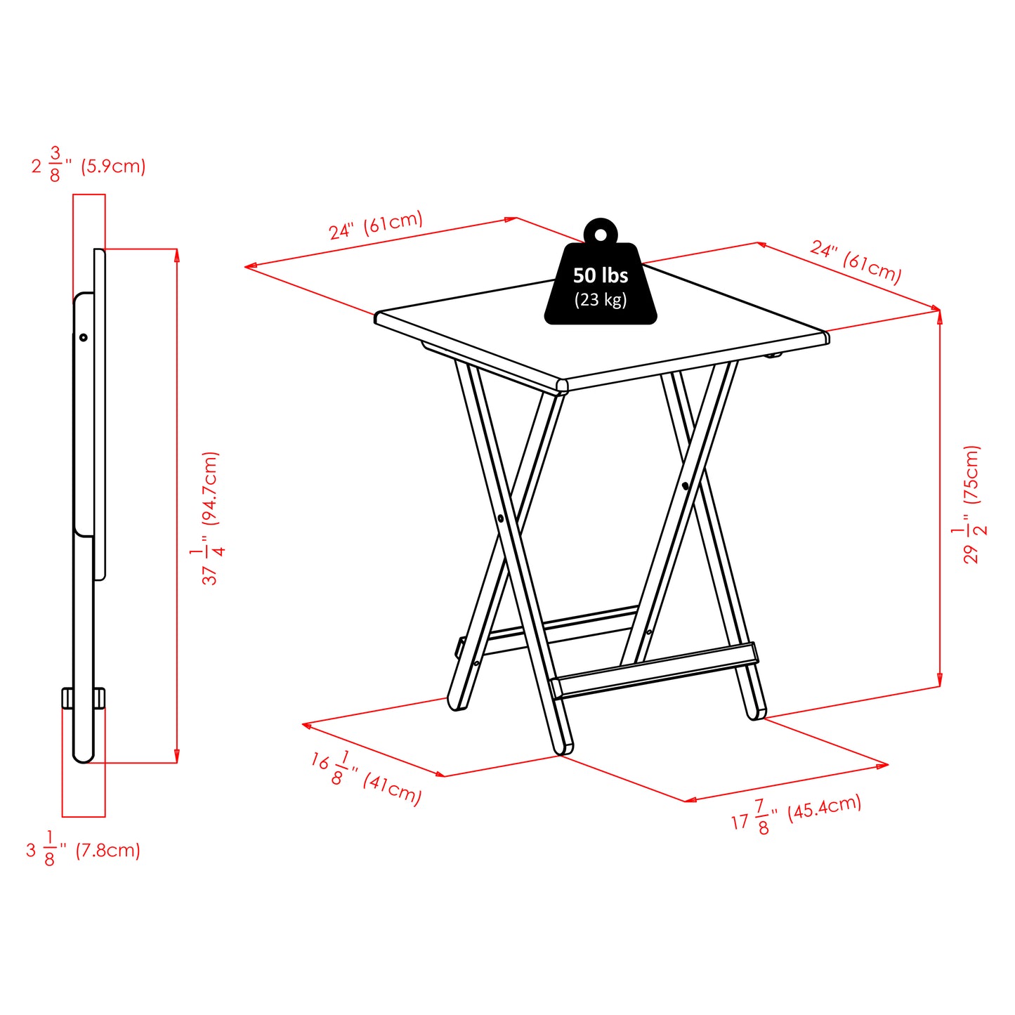 Delaney Folding Table, Natural