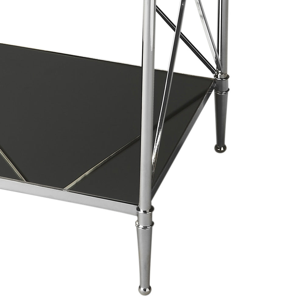 Butler Specialty Company Deidre 20.5 in. W Rectangular Glass and Metal End Table, Multi-Color