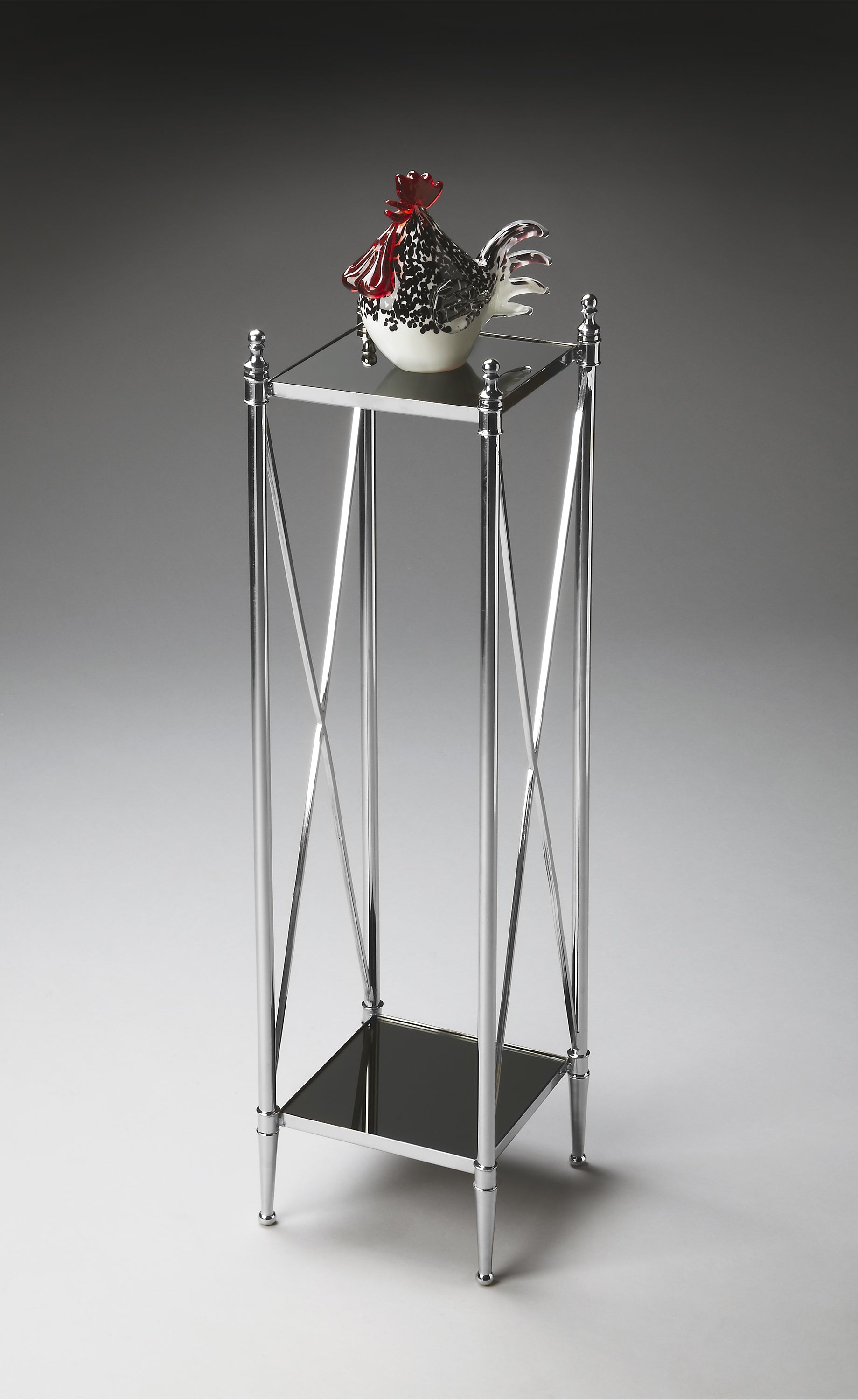 Butler Specialty Company Deidre 9.25 in. W x 35.75 in. H Glass and Metal Pedestal Plant Stand, Multi-Color